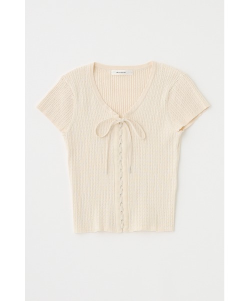 MOUSSY(マウジー)の「RIBBON CABLE ニット(ニット/セーター・レディース・ブラック/オフホワイト/ライトカーキ・FREE)」の2枚目の写真
