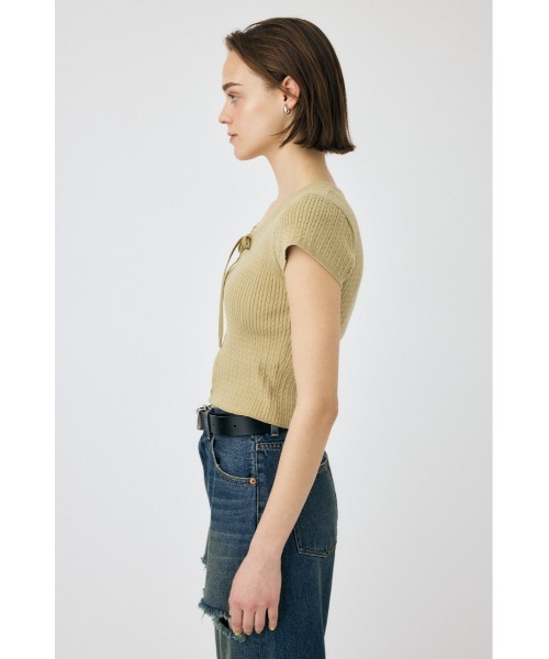 MOUSSY(マウジー)の「RIBBON CABLE ニット(ニット/セーター・レディース・ブラック/オフホワイト/ライトカーキ・FREE)」の11枚目の写真