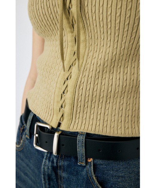 MOUSSY(マウジー)の「RIBBON CABLE ニット(ニット/セーター・レディース・ブラック/オフホワイト/ライトカーキ・FREE)」の15枚目の写真