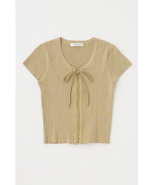MOUSSY(マウジー)の「RIBBON CABLE ニット(ニット/セーター・レディース・ブラック/オフホワイト/ライトカーキ・FREE)」の16枚目の写真
