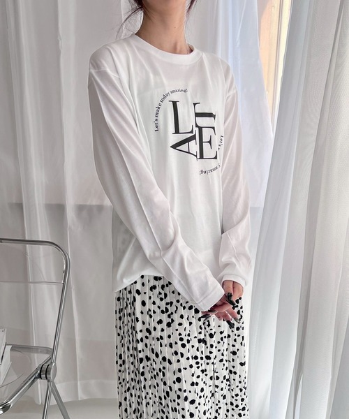merrylatte(メリーラテ)の「モノクロメリラテロンT/長袖Tシャツ(Tシャツ/カットソー・レディース・A/B・MEDIUM)」の2枚目の写真
