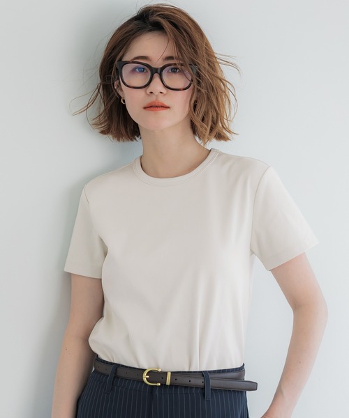 coca（coca）（コカ）の「EASYTECHクルーネックTシャツ（Tシャツ/カットソー・レディース・ライトブルー/ブラック/ライトピンク/ライトベージュ/ホワイト/チャコール・S/M/L）」の5枚目の写真