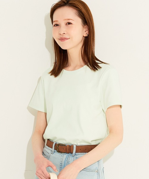 coca(coca)(コカ)の「【西山茉希様着用】\UVカット・速乾/ EAZYTEXクルーネックTシャツ(Tシャツ/カットソー・レディース・ライトブルー/ブラック/ライトピンク/ライトベージュ/ホワイト/チャコール/ライトグレー/ライトグリーン/アイボリー/ダークブラウン・S/M/L/XL)」の8枚目の写真