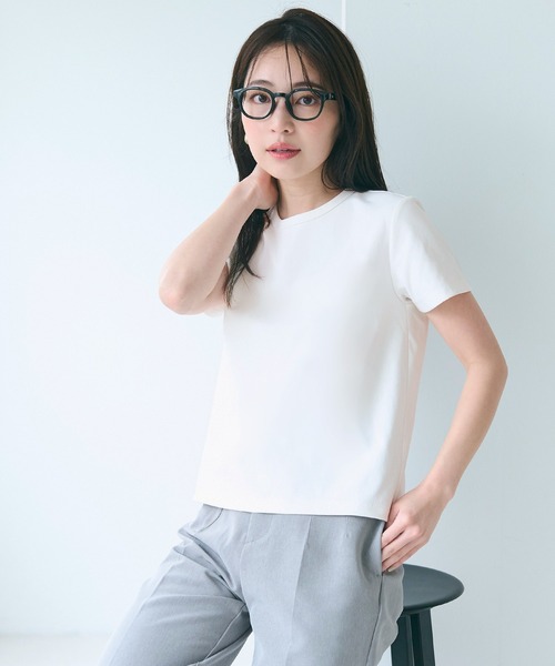 coca（coca）（コカ）の「EASYTECHクルーネックTシャツ（Tシャツ/カットソー・レディース・ライトブルー/ブラック/ライトピンク/ライトベージュ/ホワイト/チャコール・S/M/L）」の10枚目の写真