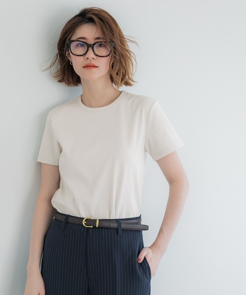 coca（coca）（コカ）の「EASYTECHクルーネックTシャツ（Tシャツ/カットソー・レディース・ライトブルー/ブラック/ライトピンク/ライトベージュ/ホワイト/チャコール・S/M/L）」の16枚目の写真