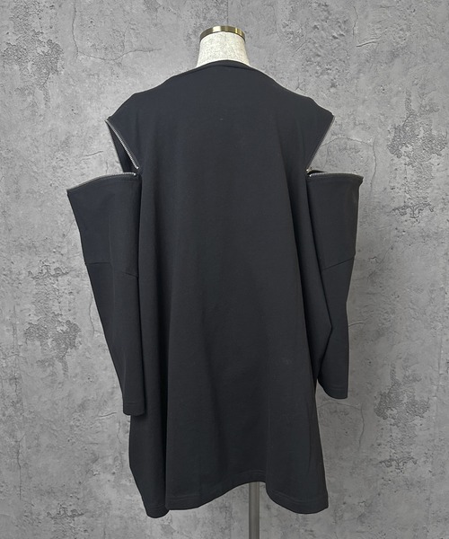 tシャツ DEVIL BEARプリントロングZIPTシャツ レディース メンズ セール】DEVIL BEARプリントロングZIPTシャツ（Tシャツ