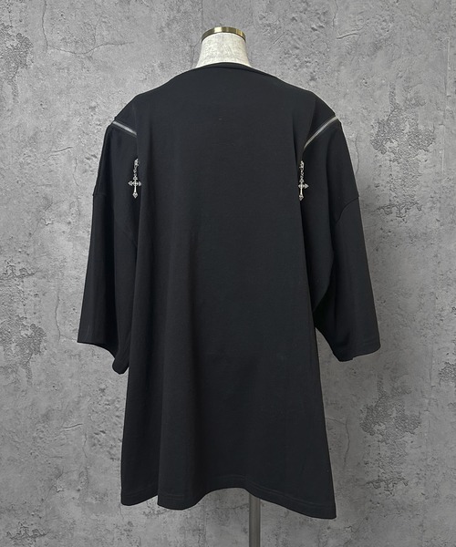 セール】DEVIL BEARプリントロングZIPTシャツ（Tシャツ