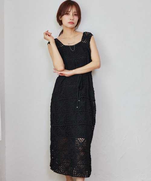 美品‼︎MACPHEEウィンドミルクロシェ ノースリーブワンピース 美品‼︎MACPHEEウィンドミルクロシェ ノースリーブワンピース