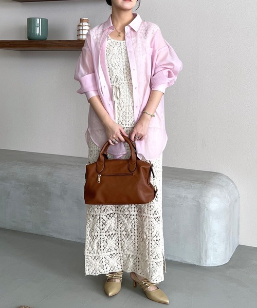 mysty woman（ミスティウーマン）の「［追加1］クロシェロングノースリーブワンピース  491357（ワンピース・レディース・ブラック/その他/アイボリー・FREE）」の18枚目の写真