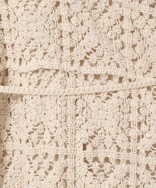 mysty woman（ミスティウーマン）の「［追加1］クロシェロングノースリーブワンピース  491357（ワンピース・レディース・ブラック/その他/アイボリー・FREE）」の5枚目の写真