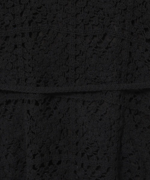 mysty woman（ミスティウーマン）の「［追加1］クロシェロングノースリーブワンピース  491357（ワンピース・レディース・ブラック/その他/アイボリー・FREE）」の4枚目の写真