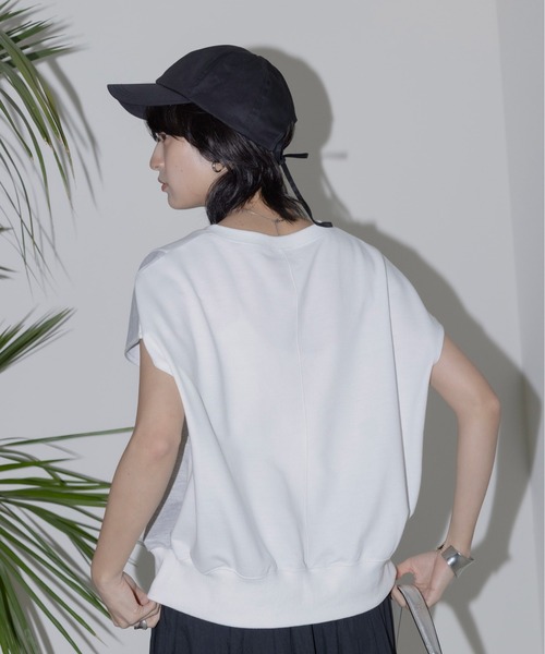 tシャツ リメイクロゴ配色スリットミニ裏毛トップス レディース リメイクロゴ配色スリットミニ裏毛トップス Eimee Law│Eimee