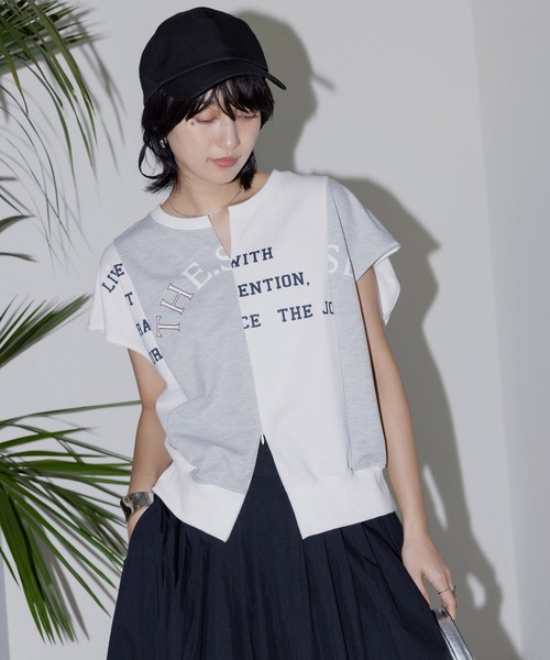 【即購入禁止】Eimee Law リメイクロゴネックコンシールTシャツ ◇値下げ中◇【即購入禁止】Eimee Law リメイクロゴネック