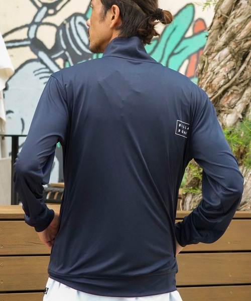 BILLABONG - ビラボン RASH ジップ フード ラッシュガード SML 青 水着 海 上着 セール】BILLABONG メンズ RASH ZIP THRU ジップラッシュガード