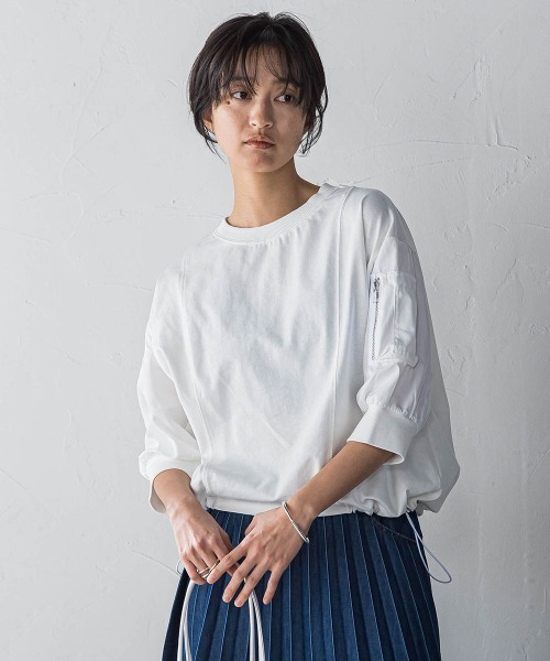 メイソングレイ MAYSON GREY カットソー セール】 【WEB限定】ゆるボーダーロングTシャツ （カットソー