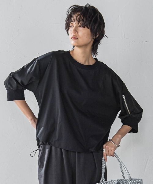 メイソングレイ MAYSON GREY カットソー セール】 【WEB限定】ゆるボーダーロングTシャツ （カットソー