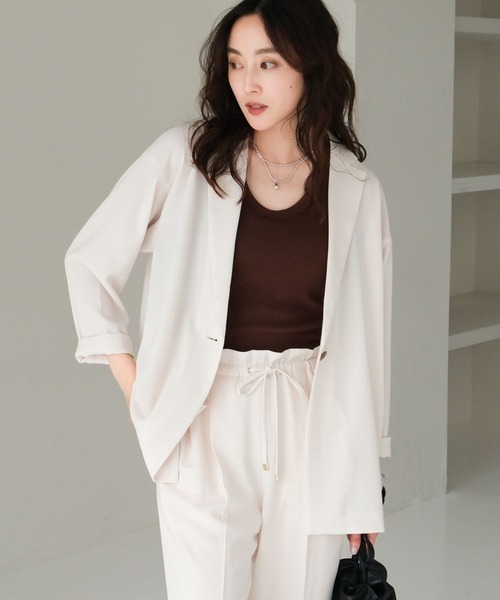 Elura（エルーラ）の「サラサラリラクシージャケット/321604（その他アウター・レディース・オフホワイト/ネイビー/ブラック/ダークブラウン/ホワイト・FREE）」の2枚目の写真