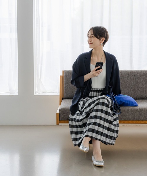 Elura（エルーラ）の「サラサラリラクシージャケット/321604（その他アウター・レディース・オフホワイト/ネイビー/ブラック/ダークブラウン/ホワイト・FREE）」の6枚目の写真