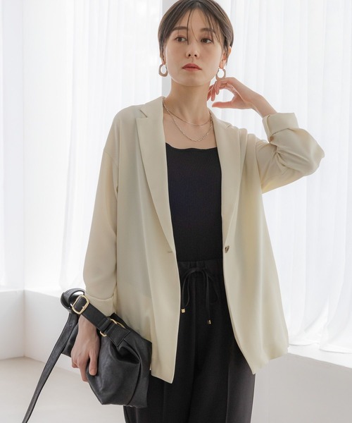 Elura（エルーラ）の「サラサラリラクシージャケット/321604（その他アウター・レディース・オフホワイト/ネイビー/ブラック/ダークブラウン/ホワイト・FREE）」の14枚目の写真