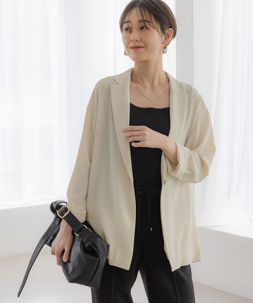 Elura（エルーラ）の「サラサラリラクシージャケット/321604（その他アウター・レディース・オフホワイト/ネイビー/ブラック/ダークブラウン/ホワイト・FREE）」の15枚目の写真