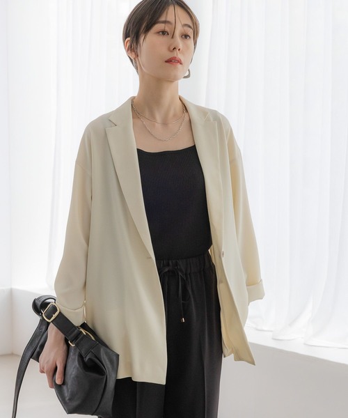 Elura（エルーラ）の「サラサラリラクシージャケット/321604（その他アウター・レディース・オフホワイト/ネイビー/ブラック/ダークブラウン/ホワイト・FREE）」の16枚目の写真