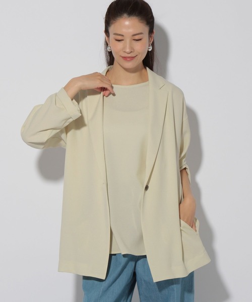Elura（エルーラ）の「サラサラリラクシージャケット/321604（その他アウター・レディース・オフホワイト/ネイビー/ブラック/ダークブラウン/ホワイト・FREE）」の18枚目の写真