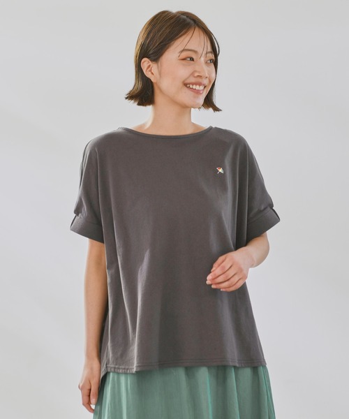 Arnold Palmer（アーノルドパーマー）の「さらラクカットソー ドルマンTシャツ（Tシャツ/カットソー・レディース・杢グレー/チャコールグレー/ホワイト・L/S/M）」の2枚目の写真