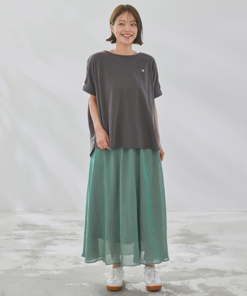 Arnold Palmer（アーノルドパーマー）の「さらラクカットソー ドルマンTシャツ（Tシャツ/カットソー・レディース・杢グレー/チャコールグレー/ホワイト・L/S/M）」の13枚目の写真