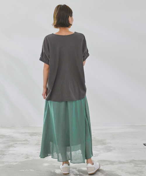 Arnold Palmer（アーノルドパーマー）の「さらラクカットソー ドルマンTシャツ（Tシャツ/カットソー・レディース・杢グレー/チャコールグレー/ホワイト・L/S/M）」の15枚目の写真