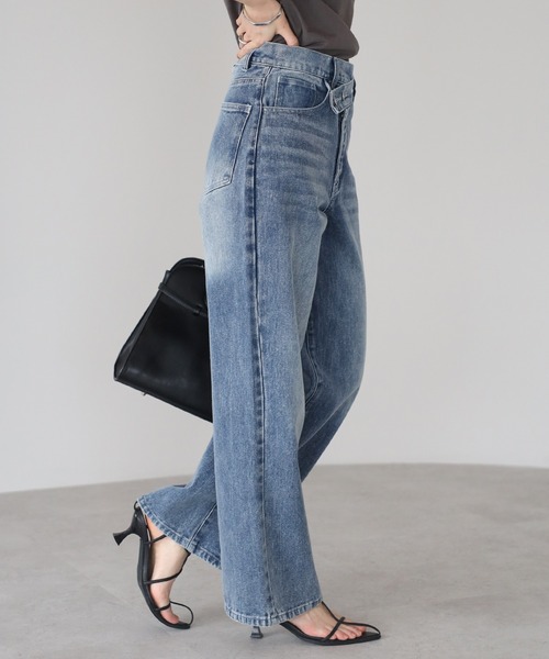 骨格ストレート大優勝!】クロスウエストワイドストレートデニム