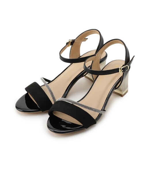 ITS'DEMO(イッツデモ)の「【M・L展開】クリアヒールサンダル(サンダル・レディース・ベージュ/ライトオレンジ系/ブラック・40/38)」の1枚目の写真