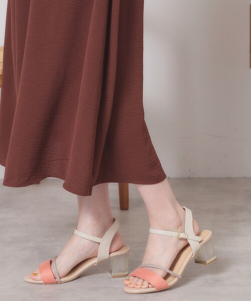 ITS'DEMO(イッツデモ)の「【M・L展開】クリアヒールサンダル(サンダル・レディース・ベージュ/ライトオレンジ系/ブラック・40/38)」の10枚目の写真