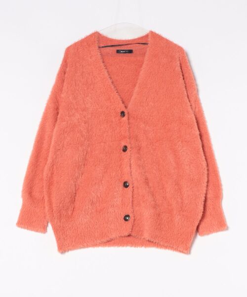 INTERPLANET（インタープラネット）の「フェザーヤーンＶネックカーディガン（カーディガン/ボレロ・レディース・オレンジ/グレイッシュベージュ/チャコールグレー/グリーン・FREE）」の8枚目の写真