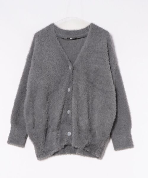 INTERPLANET（インタープラネット）の「フェザーヤーンＶネックカーディガン（カーディガン/ボレロ・レディース・オレンジ/グレイッシュベージュ/チャコールグレー/グリーン・FREE）」の5枚目の写真