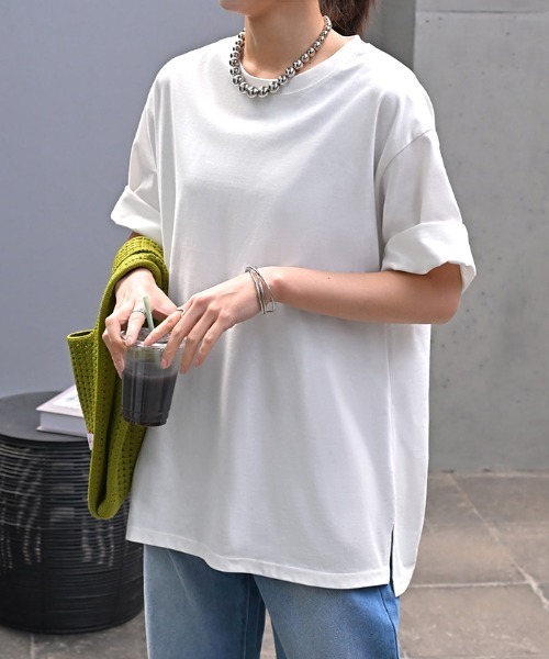 HUG.U(ハグユー)の「快適ドライ UVカットTシャツ(Tシャツ/カットソー・レディース・ホワイト/ダークグレー/モカ/オリーブ/ライトブルー/ブラック・FREE)」の12枚目の写真
