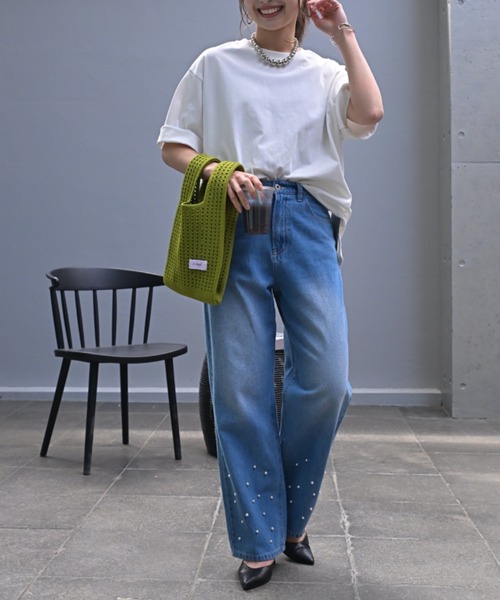 HUG.U(ハグユー)の「快適ドライ UVカットTシャツ(Tシャツ/カットソー・レディース・ホワイト/ダークグレー/モカ/オリーブ/ライトブルー/ブラック・FREE)」の11枚目の写真
