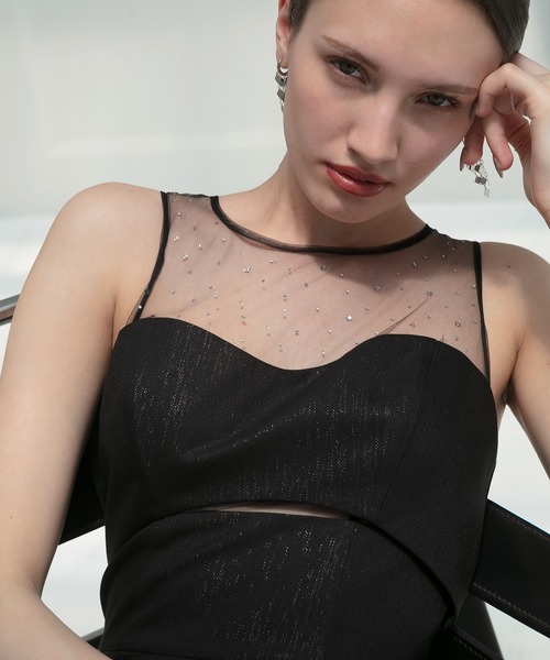Leja（レジャ）の「【LEJA LUXE】2WAYリボンビスチェビジューストーン