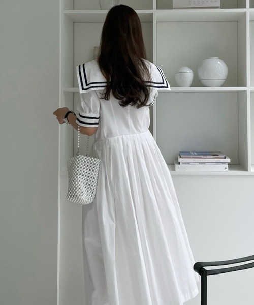 frunco(フランコ)の「セーラー襟ワンピース(ワンピース・レディース・ホワイト/ネイビー・FREE)」の14枚目の写真