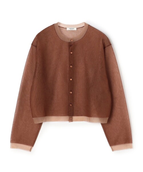 MACPHEE（マカフィー）の「シアーレイヤー クルーネックカーディガン（カーディガン/ボレロ・レディース・ベージュ/ネイビー/レッド/キャメル・S）」の3枚目の写真