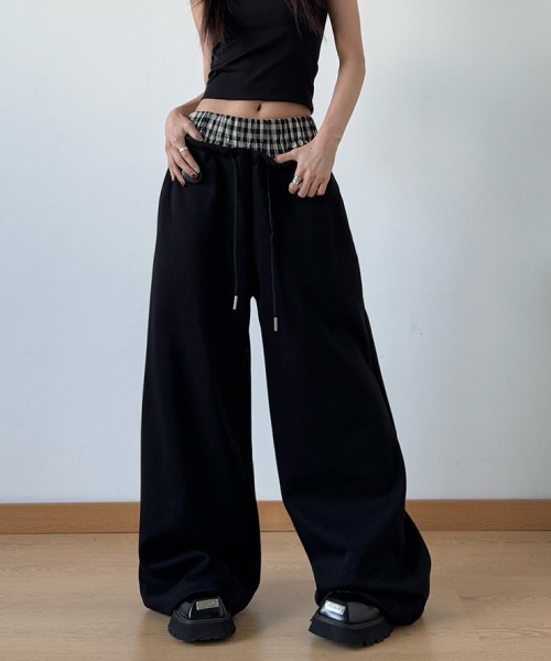 KINDAME★パット付き スウェットパンツ ボールドフォックスヘッドパッチコンフォートジョグパンツ