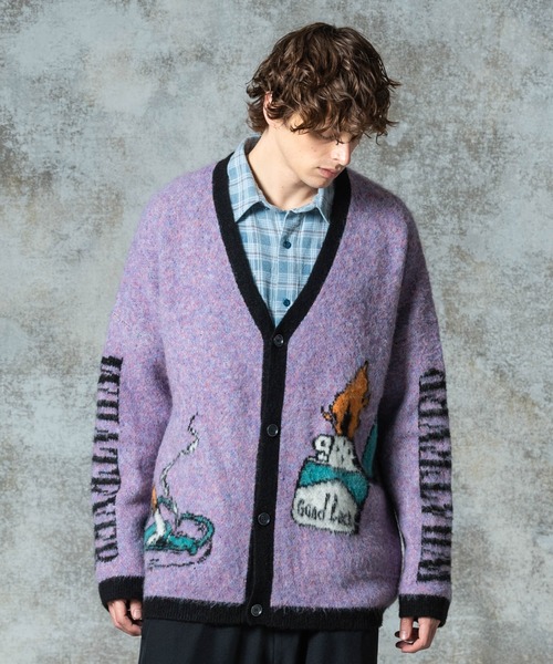 glamb（グラム）の「Lighter Cardigan / ライターカーディガン（カーディガン/ボレロ・メンズ・ブラック/ミント/パープル・S/M/L）」の3枚目の写真