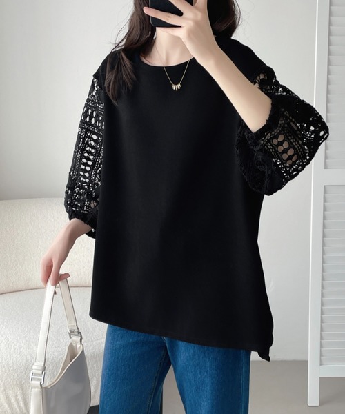 ABITOKYO(アビトーキョー)の「袖レース切替ブラウス(シャツ/ブラウス・レディース・ホワイト/ブラック・M/XL/L)」の14枚目の写真