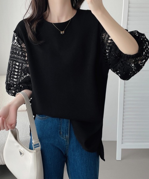 ABITOKYO(アビトーキョー)の「袖レース切替ブラウス(シャツ/ブラウス・レディース・ホワイト/ブラック・M/XL/L)」の19枚目の写真