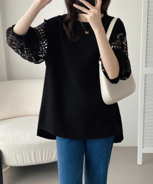 ABITOKYO(アビトーキョー)の「袖レース切替ブラウス(シャツ/ブラウス・レディース・ホワイト/ブラック・M/XL/L)」の20枚目の写真
