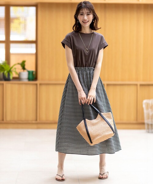 anySiS エニィスィス ドッキングワンピース ニット チェック柄 M 楽天市場】【SALE／50%OFF】【洗える】チェック柄ドッキング