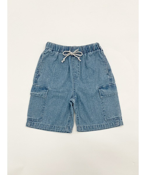 Catchup（ケチャップ）の「【Catchup】ライトオンスデニムカーゴショーツ（デニムパンツ・キッズ・ブルー/ネイビー・90㎝/100㎝/110㎝/120㎝/140㎝/150cm/130㎝）」の2枚目の写真
