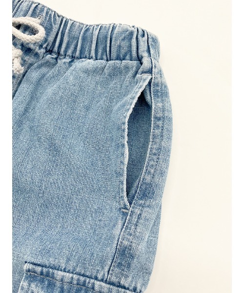 Catchup（ケチャップ）の「【Catchup】ライトオンスデニムカーゴショーツ（デニムパンツ・キッズ・ブルー/ネイビー・90㎝/100㎝/110㎝/120㎝/140㎝/150cm/130㎝）」の7枚目の写真