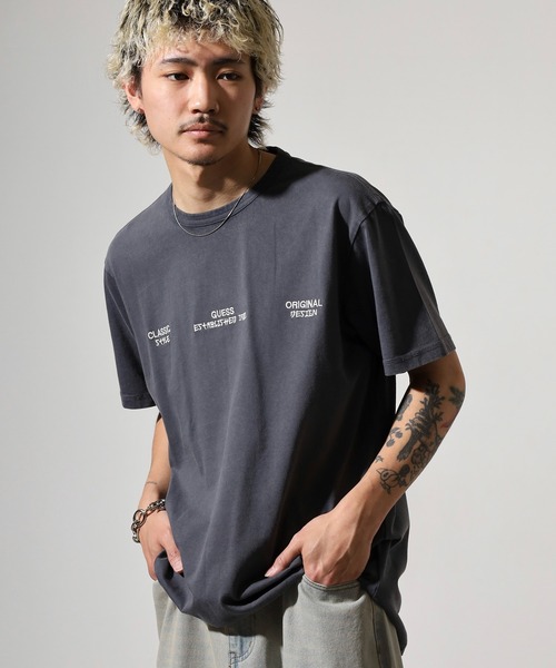 Guess（ゲス）の「GUESS SS CN TREATED FLOWER TEE Tシャツ（Tシャツ/カットソー・メンズ・チャコールグレー・S/M/L/XL）」の22枚目の写真