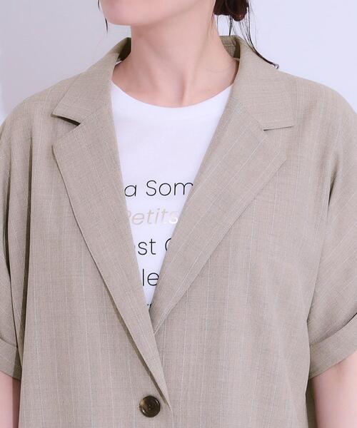 DRESKIP（ドレスキップ）の「【セットアップ可】麻調半袖ジャケット（テーラードジャケット・レディース・ブラック/グレー/ブラウン系・01/02/04/03）」の19枚目の写真