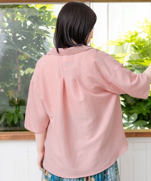 152663：レトロなネコソーダ刺繍シャツ（シャツ/ブラウス